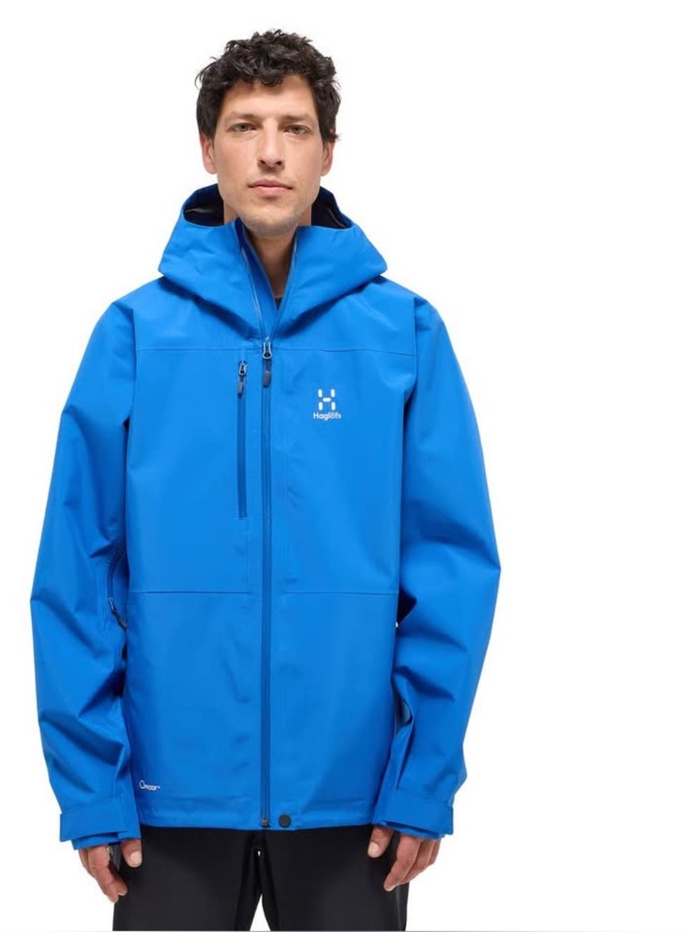 New Haglöf Men’s Haglofs Front Proof Waterproof Hiking Jacket sz M Electric Blue